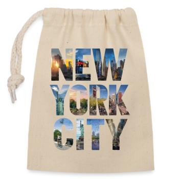 COLLAGE DE LA VILLE DE NEW YORK - Sac cadeau en coton avec cordon (14 x 20 cm) - nature - Devant
