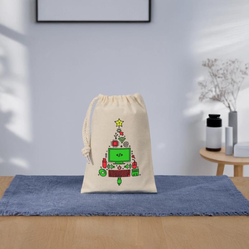 Code Computer Code Debug Scripting Programmer Closable cotton gift bag (14x20cm)