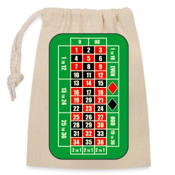 Casino de table - Sac cadeau en coton avec cordon (14 x 20 cm) - nature - Devant