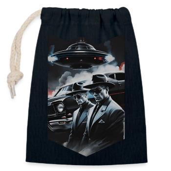 Sci-Fi-Agenten - Verschließbarer Geschenkbeutel aus Baumwolle (14x20cm) - Navy - Vorne