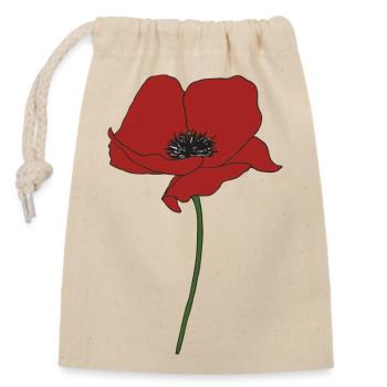 corn poppy - Closable cotton gift bag (14x20cm) - nature - Front
