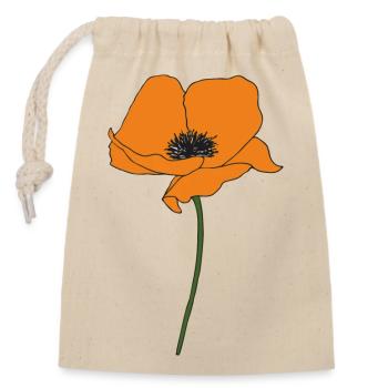 Poppy Orange - Closable cotton gift bag (14x20cm) - nature - Front