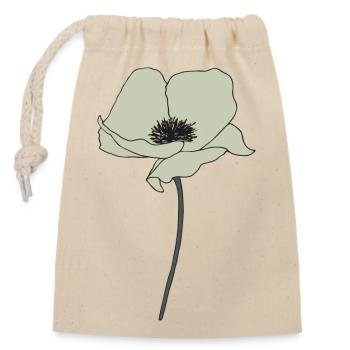 Poppy Beige - Closable cotton gift bag (14x20cm) - nature - Front