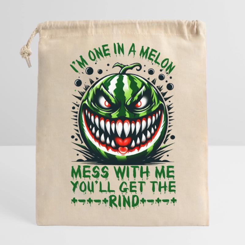 Ich bin eins in einer Melone. Leg dich mit mir an, Summerween Verschließbarer Geschenkbeutel aus Baumwolle (14x20cm)