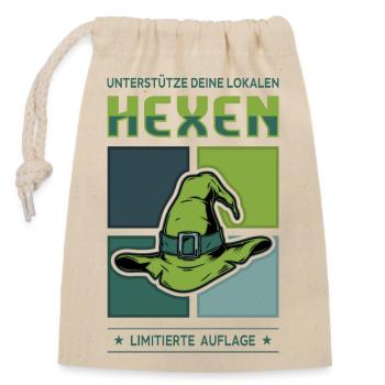 Hexen - Verschließbarer Geschenkbeutel aus Baumwolle (14x20cm) - Natur - Vorne