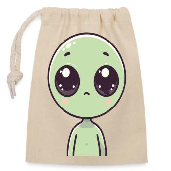 Cute Alien - Closable cotton gift bag (14x20cm) - nature - Front