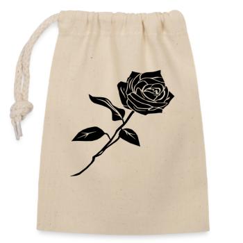 BLACK rosa - Closable cotton gift bag (14x20cm) - nature - Front