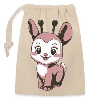 CUTE ANIMAL - Closable cotton gift bag (14x20cm) - nature - Front