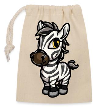 Bande dessinée zèbre - Sac cadeau en coton avec cordon (14 x 20 cm) - nature - Devant