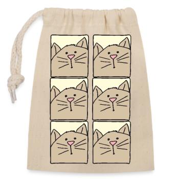 Photos de chats - Sac cadeau en coton avec cordon (14 x 20 cm) - nature - Devant