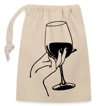 Amateur de vin rouge - Sac cadeau en coton avec cordon (14 x 20 cm) - nature - Devant