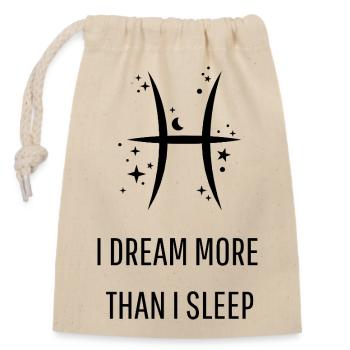 Pisces Symbol with Irony - Closable cotton gift bag (14x20cm) - nature - Front