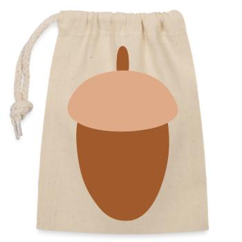 Illustration de gland minimaliste pour l’automne - Sac cadeau en coton avec cordon (14 x 20 cm) - nature - Devant