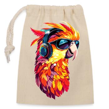 Perroquet Ara Perruche Cacatoès Amoureux des perroquets - Sac cadeau en coton avec cordon (14 x 20 cm) - nature - Devant