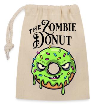 Zombie-Donut - Verschließbarer Geschenkbeutel aus Baumwolle (14x20cm) - Natur - Vorne