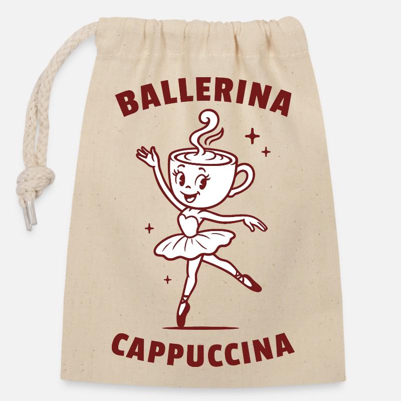 Ballerina Cappuccina - Closable cotton gift bag (14x20cm) - nature