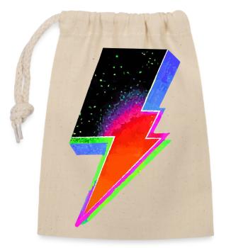 Electric Neon Thunder - Closable cotton gift bag (14x20cm) - nature - Front