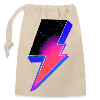 Neon Lightning Bolt Gradient - Closable cotton gift bag (14x20cm) - nature - Front