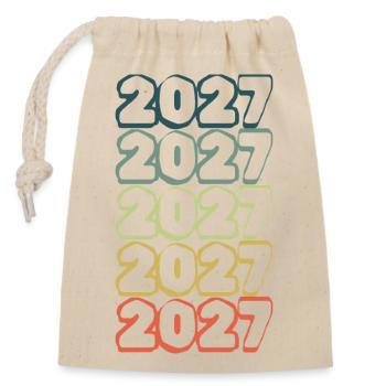 2027 - Sac cadeau en coton avec cordon (14 x 20 cm) - nature - Devant