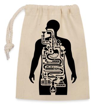 Digestion Nutrition mécanique - Sac cadeau en coton avec cordon (14 x 20 cm) - nature - Devant