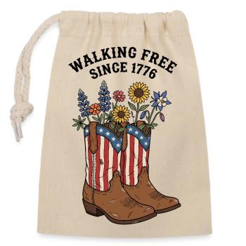 Walking Free Since 1776 Stiefel - Verschließbarer Geschenkbeutel aus Baumwolle (14x20cm) - Natur - Vorne