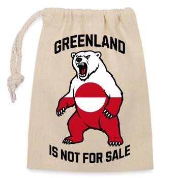 Le Groenland n’est pas à vendre - Sac cadeau en coton avec cordon (14 x 20 cm) - nature - Devant