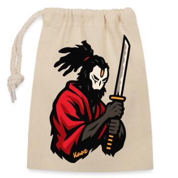 Red Coat Ninja Katana - Closable cotton gift bag (14x20cm) - nature - Front