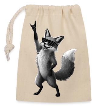 Rocker Fuchs Metal Heavy Metal Hardrock - Sac cadeau en coton avec cordon (14 x 20 cm) - nature - Devant