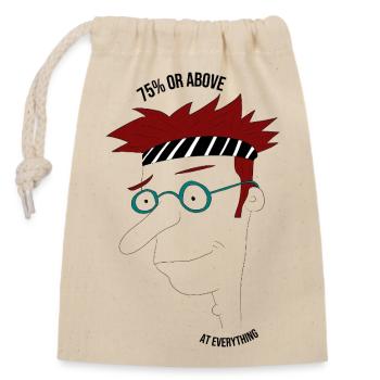 75% or above at everything man - Closable cotton gift bag (14x20cm) - nature - Front
