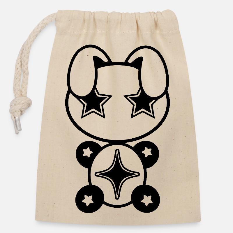 Plush : Stary - Sac cadeau en coton avec cordon (14 x 20 cm) - nature