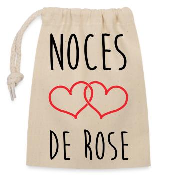 Noces de Rose 17 ans de mariage - Sac cadeau en coton avec cordon (14 x 20 cm) - nature - Devant