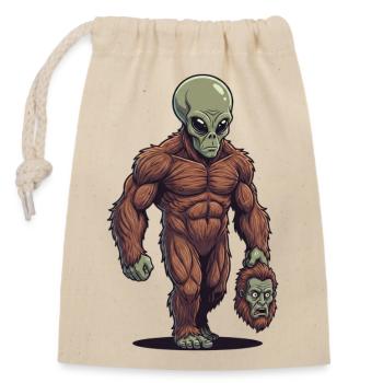 Bigfoot, Extraterrestre Sasquatch OVNI Science-fiction - Sac cadeau en coton avec cordon (14 x 20 cm) - nature - Devant