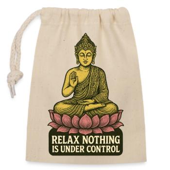 Buddha Lotus Zen Entspannungszitat - Verschließbarer Geschenkbeutel aus Baumwolle (14x20cm) - Natur - Vorne