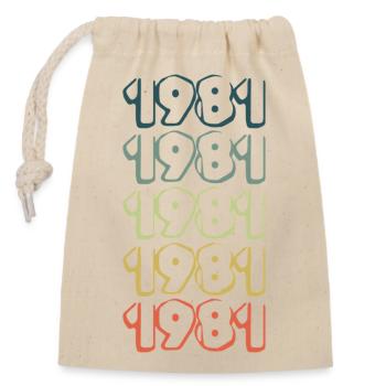 Année de naissance 1981 - Sac cadeau en coton avec cordon (14 x 20 cm) - nature - Devant