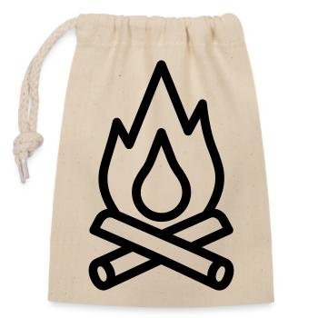 Campfire - Closable cotton gift bag (14x20cm) - nature - Front