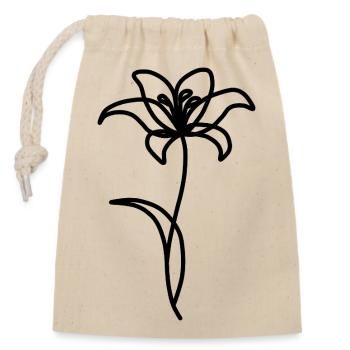 Minimalist Lily - Closable cotton gift bag (14x20cm) - nature - Front