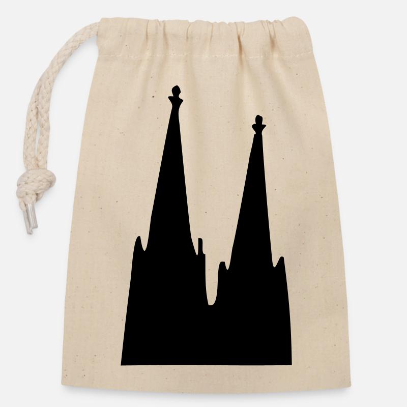 Cathedral - Closable cotton gift bag (14x20cm) - nature
