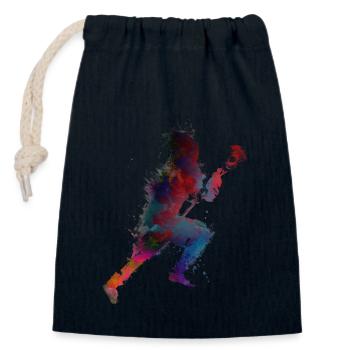 L’art sportif de la crosse #lacrosse #sport - Sac cadeau en coton avec cordon (14 x 20 cm) - bleu marine - Devant