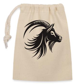 Elegant billy goat design for animal lovers - Closable cotton gift bag (14x20cm) - nature - Front