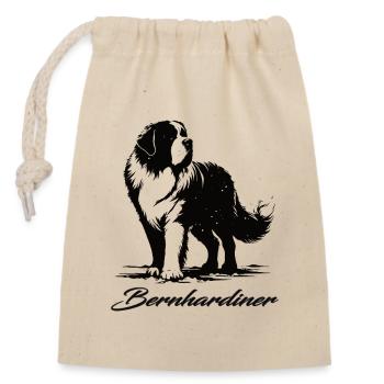 Bernhardiner Design – Sanfter Riese aus den Alpen - Verschließbarer Geschenkbeutel aus Baumwolle (14x20cm) - Natur - Vorne