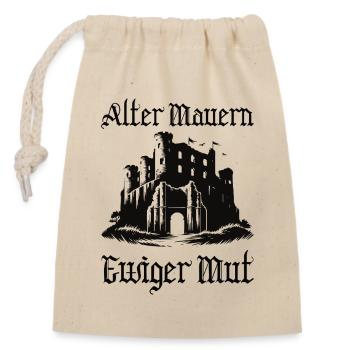 Middle Ages - Closable cotton gift bag (14x20cm) - nature - Front