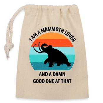 Lustiges Mammut Steinzeit Eiszeit Design Urzeit - Verschließbarer Geschenkbeutel aus Baumwolle (14x20cm) - Natur - Vorne