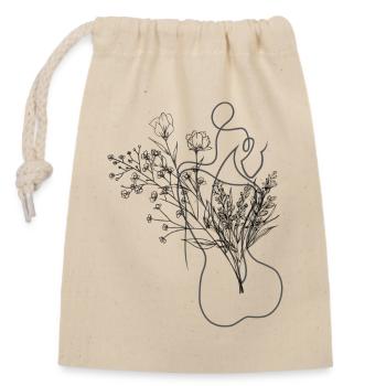 Woman Flowers Confidence - Closable cotton gift bag (14x20cm) - nature - Front