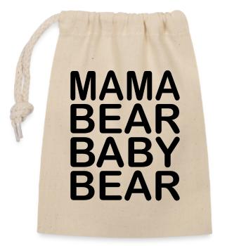 Mama Bear Baby Bear - Closable cotton gift bag (14x20cm) - nature - Front