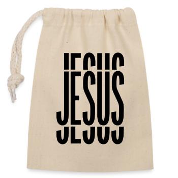 Jesus - Verschließbarer Geschenkbeutel aus Baumwolle (14x20cm) - Natur - Vorne