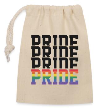 Pride Regenbogen Gay Pride - Verschließbarer Geschenkbeutel aus Baumwolle (14x20cm) - Natur - Vorne