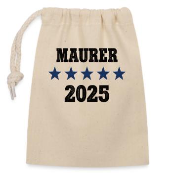 2025 Maurer Beruf Job Arbeit Lehre Ausbildung - Verschließbarer Geschenkbeutel aus Baumwolle (14x20cm) - Natur - Vorne