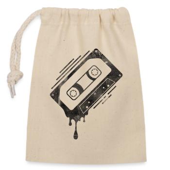 Dripping Cassette Tape - Closable cotton gift bag (14x20cm) - nature - Front
