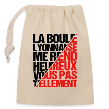 Boule Lyonnaise Dicton - Sac cadeau en coton avec cordon (14 x 20 cm) - nature - Devant