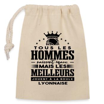 Homme Boule Lyonnaise - Sac cadeau en coton avec cordon (14 x 20 cm) - nature - Devant